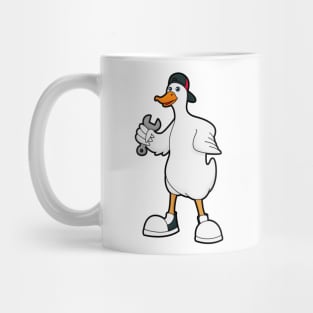 Duck as Craftsman with Tool & Cap Mug